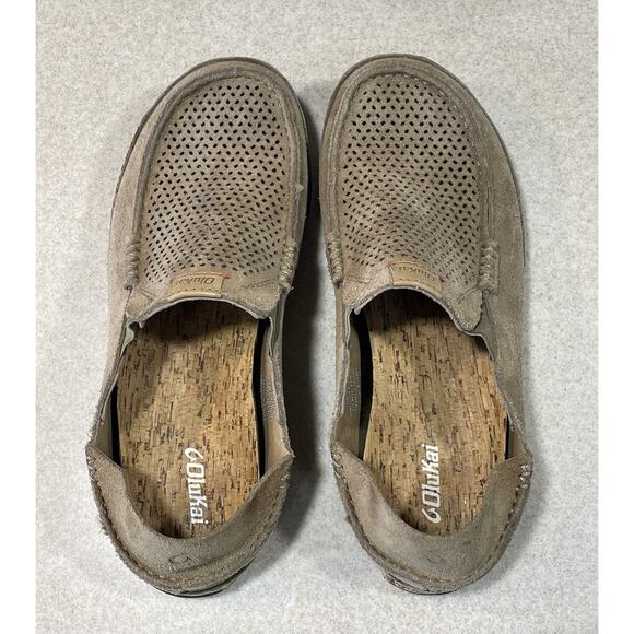 Olukai Moloa Kohana Casual Shoes Slip On Leather Brown Suede Men’s Sz 43EU/ 10US main image 12